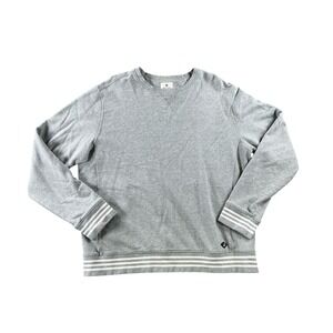 Sperry Top-Sider Mens XL Gray Striped Hem French Terry Crewneck Sweatshirt